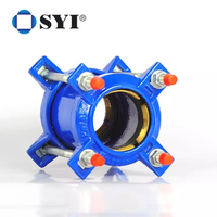 Raccord d'adaptateur de type retenu à l'extrémité en fonte ductile de grand diamètre pour tuyaux en PE coulés à la main avec revêtement FBE pression de travail de 16 bars