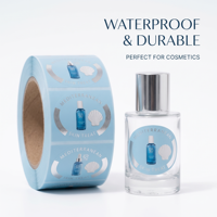 Étiquettes cosmétiques en feuille d'argent en rouleau, autocollants imperméables en vinyle pour emballages de bouteilles et pots de soins de la peau, autocollants personnalisés avec logo pour l'emballage