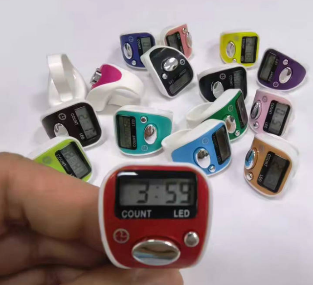 High Quality 5-channel Electronic Digital Tally Counter with LED Light & Time Tasbih Finger Counter
