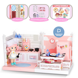 Jouets de jeu de rôle pour enfants âge préscolaire, ensemble à assembler, maison de poupée Miniature, à monter soi-même - Product Image 6