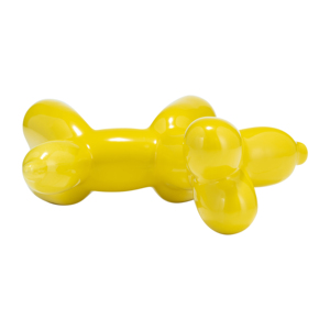 Scultura in Ceramica a Forma di Cane Palloncino Giallo, Pezzo d'Arredo Moderno per Soggiorno, Ufficio, Bagno - Product Image 6