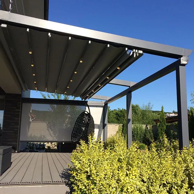 Pergola rétractable en aluminium de haute qualité, modèle, chapiteau, auvent en PVC