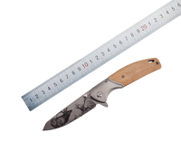 Hot Sale Custom Patroon Cm98 Fruit Mes Outdoor Survival Tactisch Met Houten Handvat Duurzame Metalen Constructie