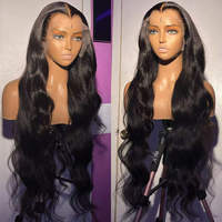 Perruque Body Wave 5x5 HD Lace Closure en Cheveux Humains, Sans Colle, Pré-Pluckée, Prête à Porter pour Femmes Noires