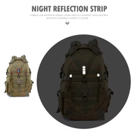 Sac à dos tactique unisexe 50L antivol à motif camouflage en tissu Oxford avec dos ergonomique, imperméable et fermeture éclair en polyester