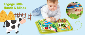 Libros de fieltro personalizados por el fabricante: Granja de animales, tablero de actividades para bebés, libros de aprendizaje temprano para educación infantil - Product Image 6