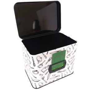 wholesale custom printed holiday recipe cards box tin container 4x6 vintage design luxury metal empty recipe tin with cards