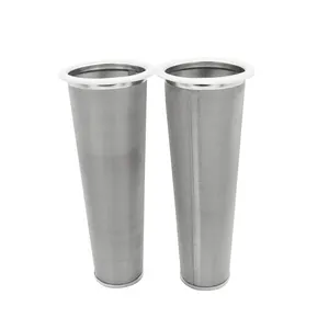 100um Cold Brew Coffee Tea Strainer Cylinder 304SS 8x21cm Metal Wire Mesh Coffee Filter Basket for Wide Mouth Mason Jar