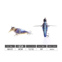 NOUVEAU OEM 8CM12.1G Surface Floating Simulation Flying Bird Lure Fishing Bait Bait Lure Fishing Bait pour la pêche en mer
