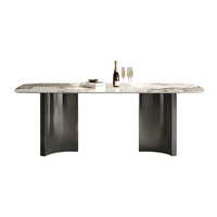 Table à manger carrée multifonctionnelle minimaliste moderne avec plateau en pierre, idéale pour les petits appartements – Fabricant d'origine