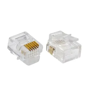 100 팩 RJ12 커넥터 Cat3 UTP 6P6C 모듈러 플러그