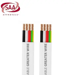 Venta al por mayor SAA PVC aislado 0,75mm 1mm 1,5mm 2,5mm 4mm 6mm 10mm 3 núcleos eléctrico Flexible plano doble y tierra TPS Cable