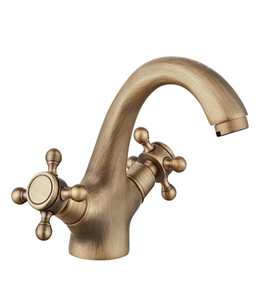 العتيقة النحاس اللون الذهبي حوض صنبور واحدة ليفر شلال غسل الوجه حوض بالوعة صنبور حوض خلاط حوض للحمام الحنفيات - Product Image 6