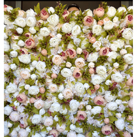 Fleur enroulable personnalisée pivoine artificielle murale rose rouge blanc rose fleur toile de fond murale 8ft X 8ft pour la décoration de mariage événement