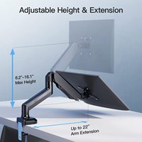 Support d'écran MG simple 32 pouces avec ressort à gaz, fixation de bureau robuste, bras ergonomique réglable en hauteur pour écran LCD, en stock
