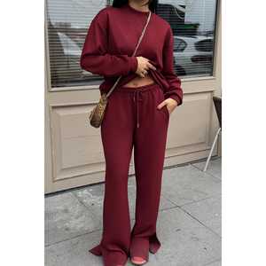 ชุดสูทกางเกงสีแดงเบอร์กันดี - Product Image 4