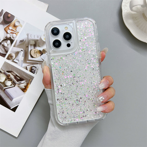 Brillant Glitter Goutte Colle Téléphone Cas Hybride PC + TPU Anti-chute Couverture pour Motorola <span class=keywords><strong>Moto</strong></span> G35 G15 G05 G45 G55 G75 G85 - Product Image 2