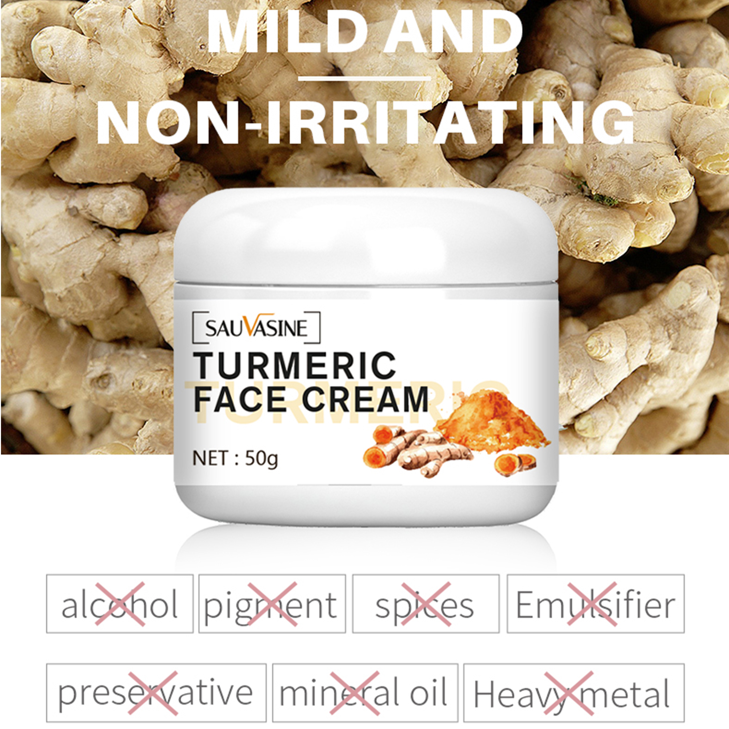 Crème pour le visage au curcuma