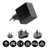 Chargeur intelligent USB-C PD GaN 65W Adaptateur d'alimentation universel 77W Téléphone portable Ordinateur portable Montre intelligente Prise en charge US EU UK AU