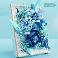 13063 Creative MOC DIY Photo Frame Flower Desk Decoration Block Set Kids Assemble Puzzle Building Block Plastic Toy Juguetes