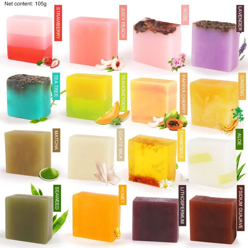 Su misura 19 colorato naturale pulito olio essenziale fatto a mano sapone Yoni Bar antisettico e sbiancamento solido a base di frutta per adulti