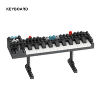 Jouets de construction en plastique ABS à petites particules, piano, guitare, batterie, blocs de construction, instruments de musique, cadeau pour enfants