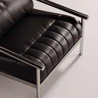 Fauteuil inclinable de loisirs en acier inoxydable créatif ancien de style Bauhaus, canapé simple design pour la maison, le bureau, le salon