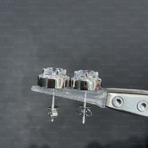 Diamants de laboratoire certifiés IGI/GIA, boucles d'oreilles de luxe en or blanc 9-18 carats serties de diamants, bijoux fins, accessoires de mariée - Product Image 5