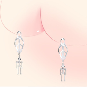 Pinzas para Pezones, Juguete Sexual BDSM, Clip para Pezones <span class=keywords><strong>de</strong></span> Acero Inoxidable Plateado, Joyería <span class=keywords><strong>de</strong></span> Cadena Corporal, Impermeable, para Mujeres y Parejas - Product Image 4