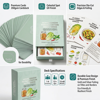 Cartes de recettes de kimchi imprimées sur mesure OEM, guide de fabrication maison de légumes marinés en gros avec boîte à tiroir