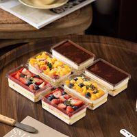 Vente en Gros Boîtes d'Emballage en Plastique Transparent pour Biscuits, Gâteaux, Pâtisseries, Desserts et Petits Gâteaux Mousses - Mini Conteneurs Cadeaux