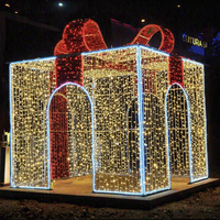 Clignotant bonne qualité belle fantaisie créative 3D LED personnalisable grand Cube boîte-cadeau Motif lumière arc pour la décoration de noël