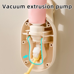 Support OEM Suction Cup Version Plastic <b>Toothbrush</b> Squeezer <b>Wall</b>-<b>mounted</b> <b>Holder</b> Rack Punch-free Bathroom Automatic Dispenser - Product Image 4