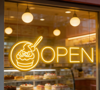 Enseigne néon LED personnalisée pour café avec panneau arrière en acrylique, décoration étanche pour café, bistrot, devanture de magasin, décoration murale commerciale