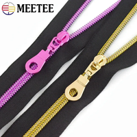 Meetee ZT179 5 #   Tirette de fermeture éclair pour fermetures éclair en nylon, kits de réparation de têtes de fermeture éclair décoratives pour sacs, accessoires de couture DIY pour vêtements