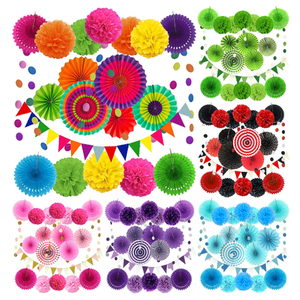 ป้ายสุขสันต์วันเกิดแบบเม็กซิกัน,ธงประดับงานเลี้ยงแบบพู่สีรุ้งอุปกรณ์งานปาร์ตี้ที่แขวนกระดาษสำหรับพัด - Product Image 1