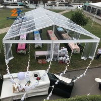 Tente de réception de luxe transparente avec toit clair, grande tente de fête extérieure, pavillon pour événements, célébrations, festivals, rassemblements, activités