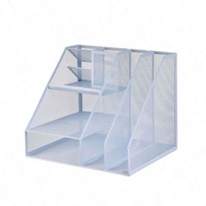 Organisateur de bureau multifonctionnel en métal noir, ensemble de rangement pour dossiers et fournitures de bureau pour le bureau et la maison - Product Image 6