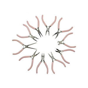 Portable Pink Metal Mini Diagonal Pliers Sets Round Bent <strong>Needle</strong> Nose Cutter Handcraft <strong>Beading</strong> for DIY Jewelry Making - Product Image 1