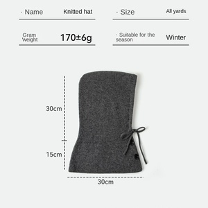 Balaclava en <span class=keywords><strong>tricot</strong></span> à écran de soie, édition large, pour femmes adultes, automne-hiver, coupe-vent, chaud, distinctif et tendance - Product Image 4
