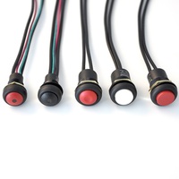 Yintowei — bouton-poussoir en métal rouge, 12mm, 3a, CE RoHS, ip67, pour voiture, moto