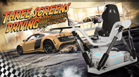 Simulateur de course automobile VR à trois écrans avec détection de mouvement, construction en acier, en anglais, pour enfants