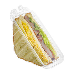 Venta caliente 17OZ con bisagras Clamshell Sandwich Wedge Grado alimenticio RPET Takeaway Tamper Evident Freshness Preservation Reciclado - Product Image 3