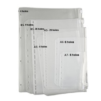 Classeur de budget pour documents A5 A6, pochette zippée en plastique PP transparent à 6 trous, pochettes pour argent liquide, organiseur de dossiers pour classement de documents