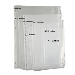 Classeur <span class=keywords><strong>de</strong></span> budget pour documents A5 A6, pochette zippée en plastique PP transparent à 6 trous, pochettes pour argent liquide, organiseur <span class=keywords><strong>de</strong></span> dossiers pour classement <span class=keywords><strong>de</strong></span> documents - Product Image 3