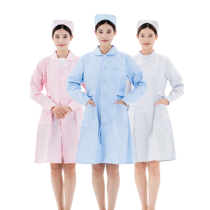 เสื้อกาวน์สีขาวแขนสั้นแขนยาวแบบทดลองสำหรับคลินิกทันตกร<span class=keywords><strong>ร</strong></span>มและศัลยกร<span class=keywords><strong>ร</strong></span>มความงาม เสื้อผ้าทำ<span class=keywords><strong>งาน</strong></span>สำห<span class=keywords><strong>ร</strong></span>ับพยาบาล - Product Image 1