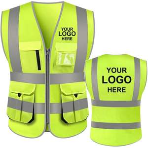2025 Gilet de sécurité orange haute visibilité personnalisable à 10 poches avec garniture réfléchissante respirante pour ajouter votre logo - Product Image 3