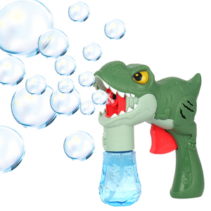 Groothandel Buiten Speelgoed Haai Wrijving Aangedreven Bubble Gun Dinosaurus Bubbels Shooter Blower Kids <span class=keywords><strong>Dino</strong></span> Bubble Machines Voor De Zomer - Product Image 1