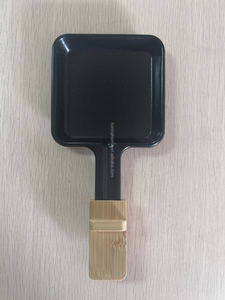 Accessoires de fusion de mini poêle à fromage à griller à revêtement antiadhésif pour plateaux de remplacement de raclettes, poignée en bambou de forme carrée (4 pièces) - Product Image 5