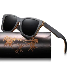 Custom Logo Wooden Bamboo Sunglasses Polarized Lens Fashion Colorful Retro Unisex Sun Glasses